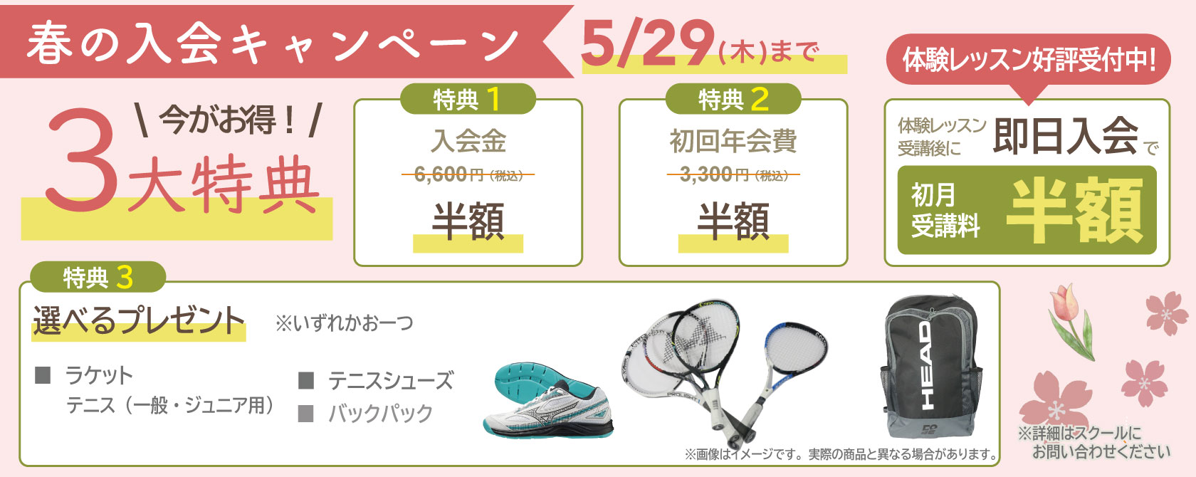 テニススクール・ノア 2025年春の新規入会キャンペーン